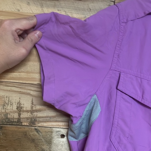 Habit size XL Purple Lightweight Button Down Short Sleeve Shirt with Pockets - Picture 3 of 16